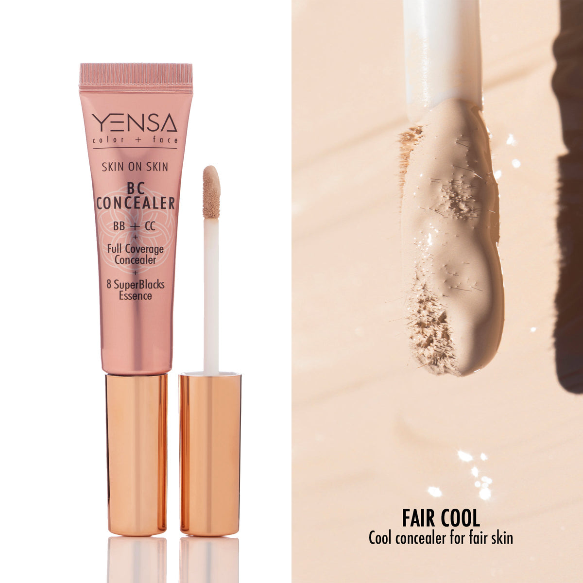 Skin On Skin BB + CC Full Coverage Hyaluronic Serum Concealer — shade swatch