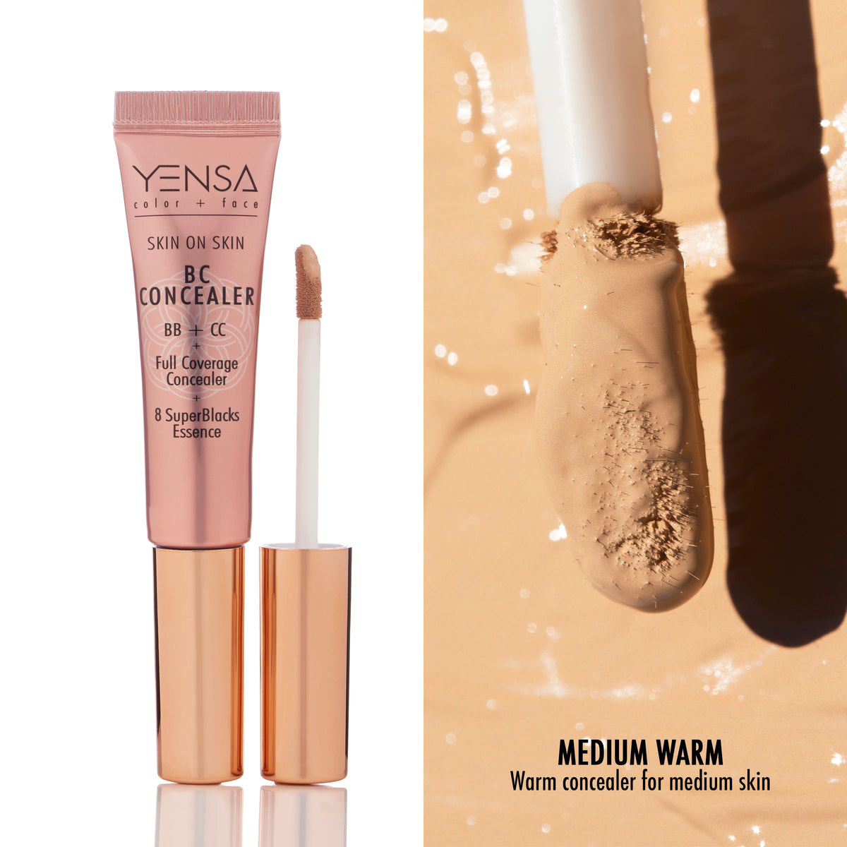 Skin On Skin BB + CC Full Coverage Hyaluronic Serum Concealer — shade swatch