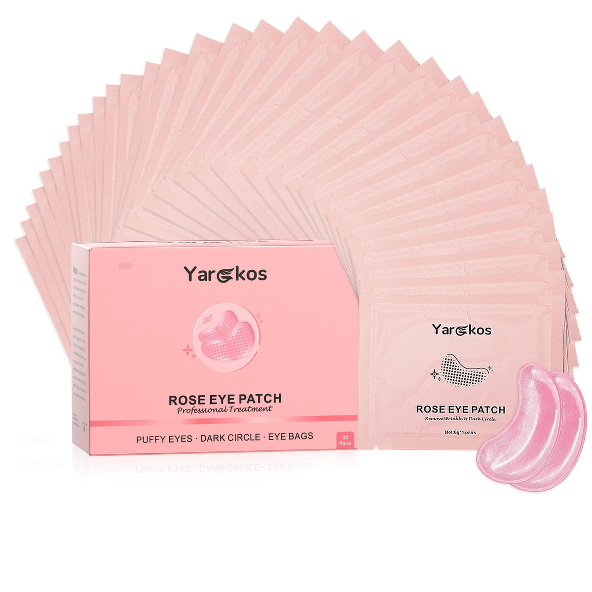 Rose Radiance 32 Pair Eye Gel Pads - winning nova